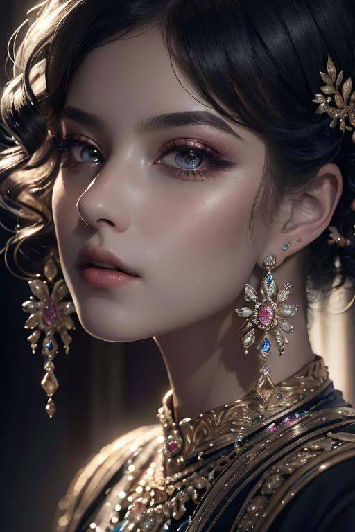 1girl, upper body，beautifully lit,cinematic lighting,ray tracing,3d,3d render,high-precision shadows,close-up,(imid shot,macro shot:1.25),(Detailed face description),(Detailed hair description),(Detailed clothes description),{Extremely Delicate Beautiful},(detailed eye description),((Delicate Faces)),(Beautiful and detailed facial depiction),Realistic skin, realistic light and shadow, <lora:绪儿-华丽脸模:0.8>