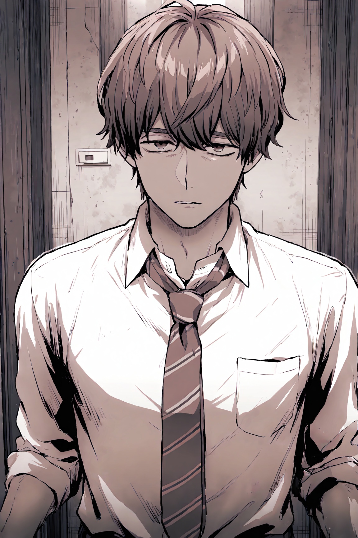 male detective,  brown hair,  detailed on Tensor.Art