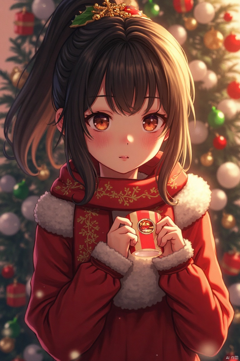 shengdan,Christmas time,
a girl