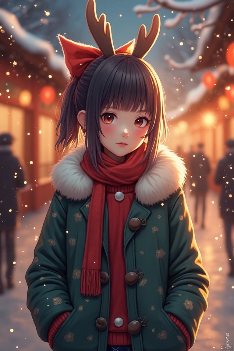 shengdan,Christmas time,
a girl