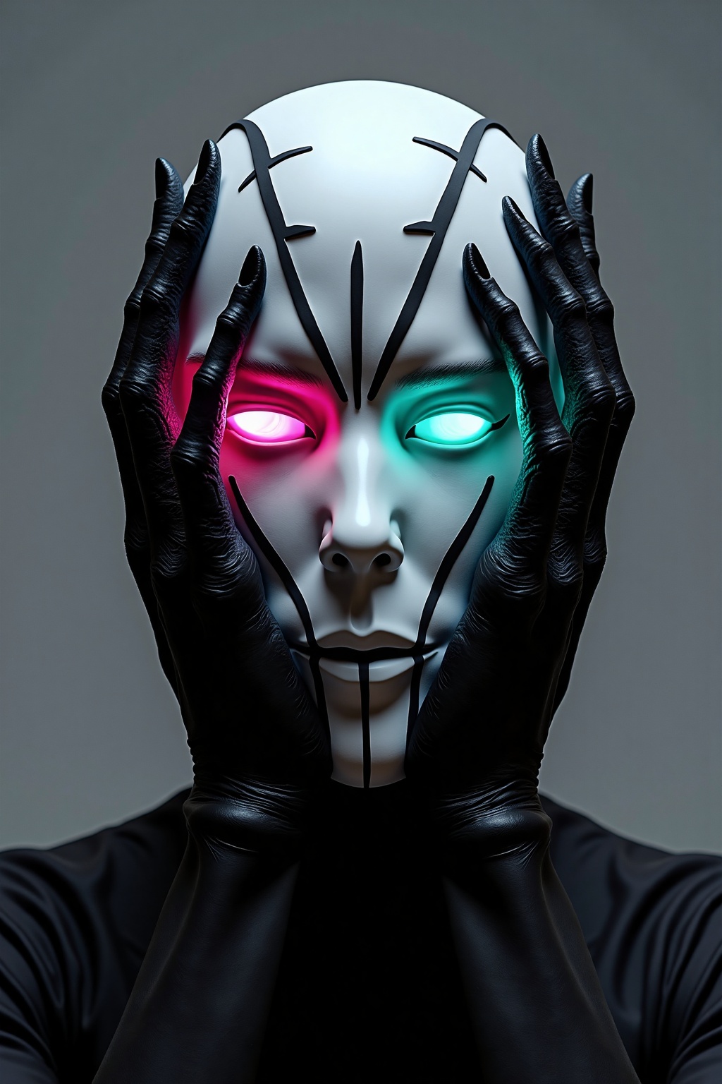 Color graded in translucent Neon Pink,  Blue,  and Green hues on Tensor.Art