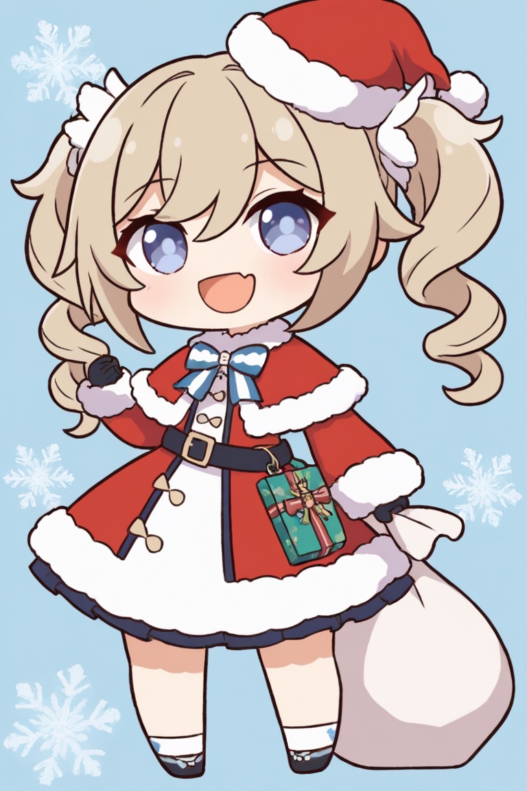 padoru 1girl solo long hair looking at viewer blush smile open mouth bangs blue eyes skirt brown hair gloves long sleeves...