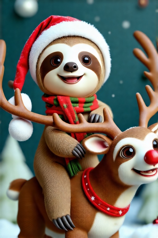 SD35SlothXmas,  smile,  hat on Tensor.Art