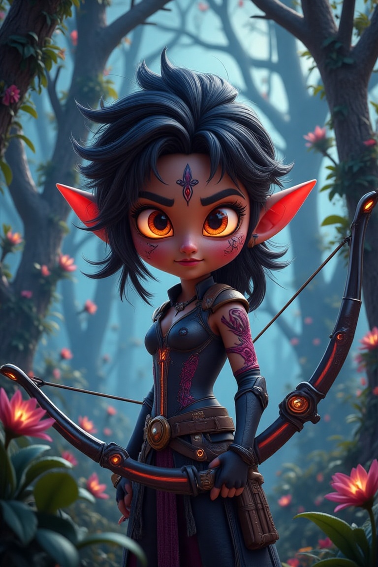 pixar-inspired,  vibrant 3d cartoon,  In a mystical forest on Tensor.Art
