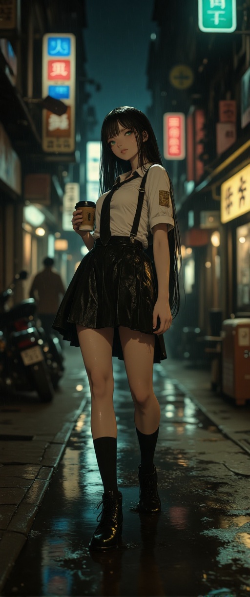 In a dimly lit alleyway,  best quality,  masterpiece on Tensor.Art