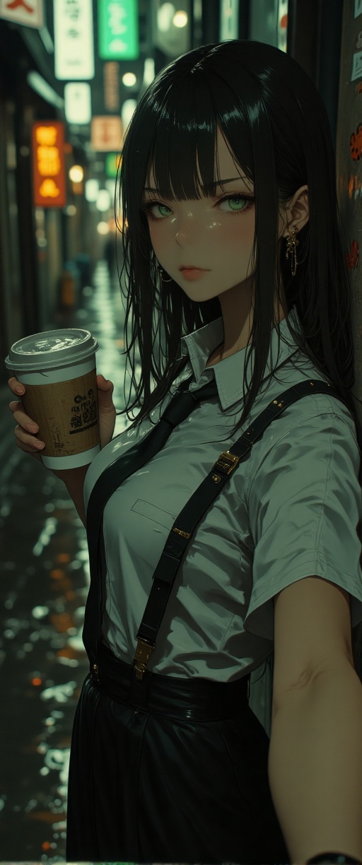 In a dimly lit alleyway,  best quality,  masterpiece on Tensor.Art
