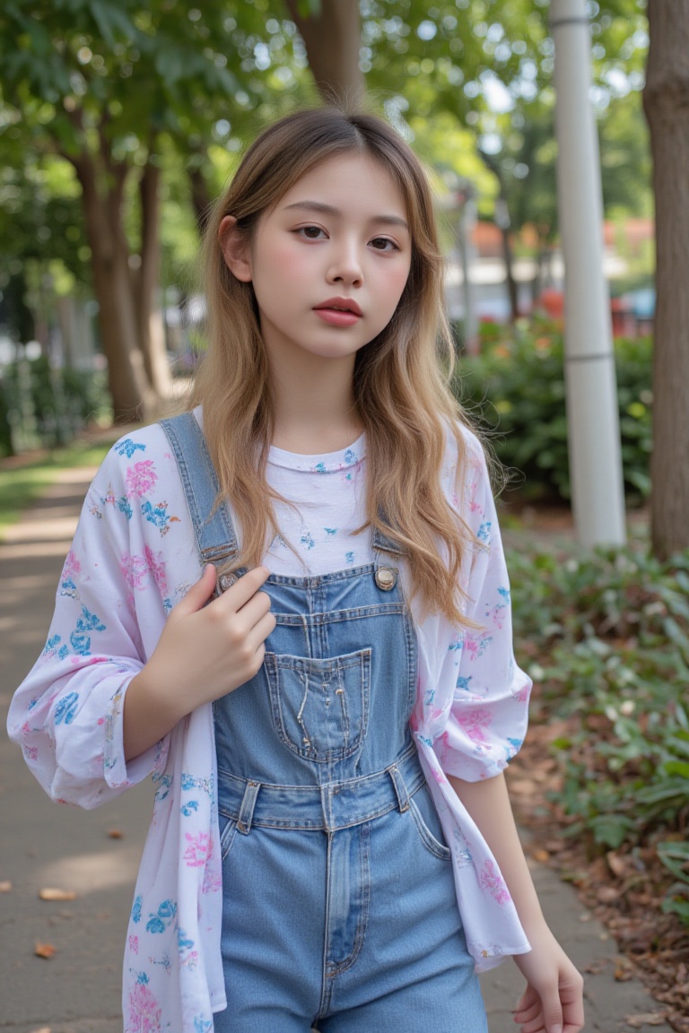 a petite,  19 years old,  very young woman on Tensor.Art