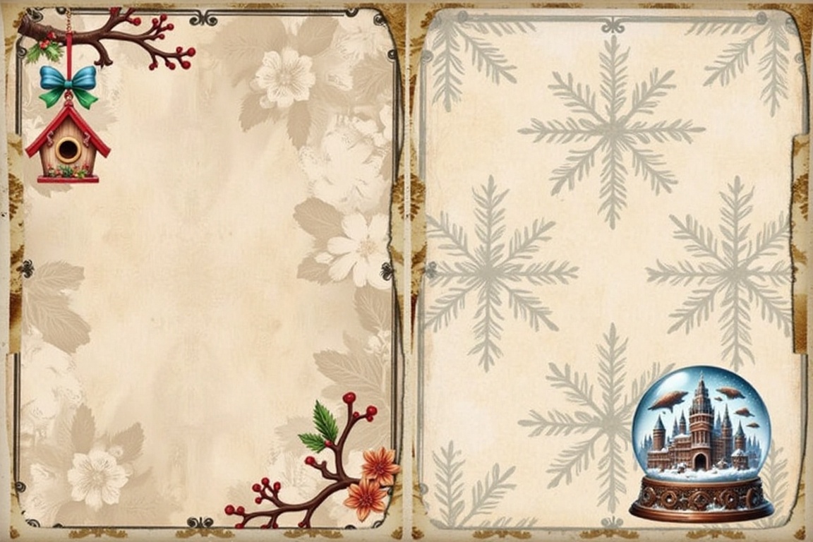 a collage of two panels each with a unique design. The panels are divided into two sections the left side of the frame is...