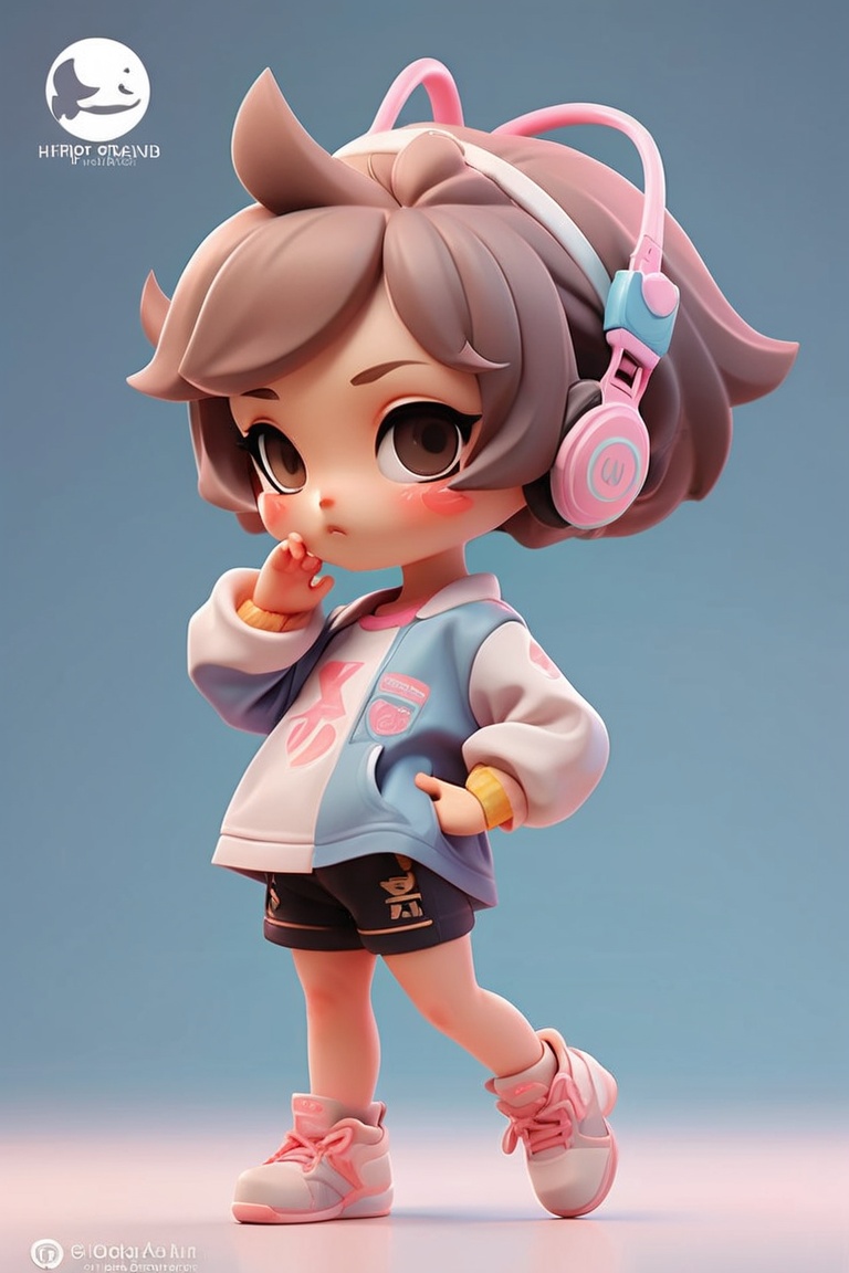 1cute girl,cote,dancer,hipop, dance studio, soft light, masterpiece, high-definition works,short hair,grove,shirt,simple background,chibi,masterpiece,bestquality,