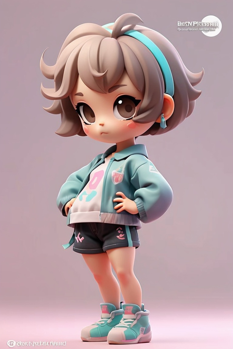 1cute girl,cote,dancer,hipop, dance studio, soft light, masterpiece, high-definition works,short hair,grove,shirt,simple background,chibi,masterpiece,bestquality,