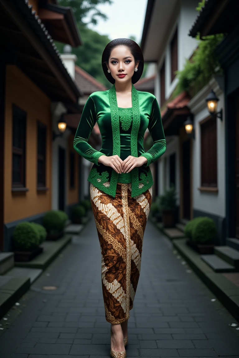 a beautiful young beautiful woman walks confidently in a night modern city setting. She is wearing an intricate sequined g...