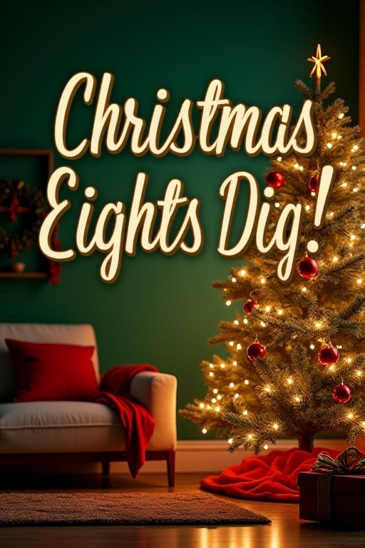 Create a festive cover picture featuring the full title "Model Training: Christmas Lights Photo Enhancer" in elegant,  cat...