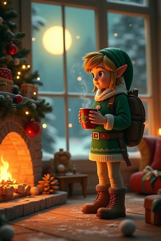 **New Year 2024 Mood & Christmas Inspired by Popular Game Characters** Imagine a cozy holiday scene featuring a beloved ga...