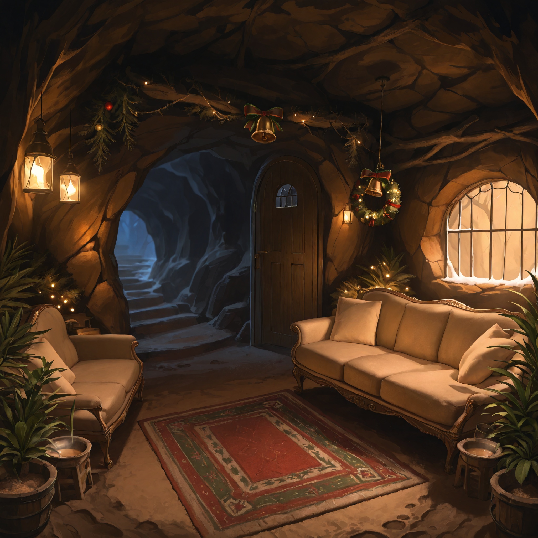 underground_den,  couch,  cup on Tensor.Art