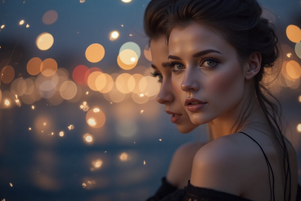 In this photograph,  we see a striking individual exuding elegance and sophistication. Her captivating gaze draws us in wh...