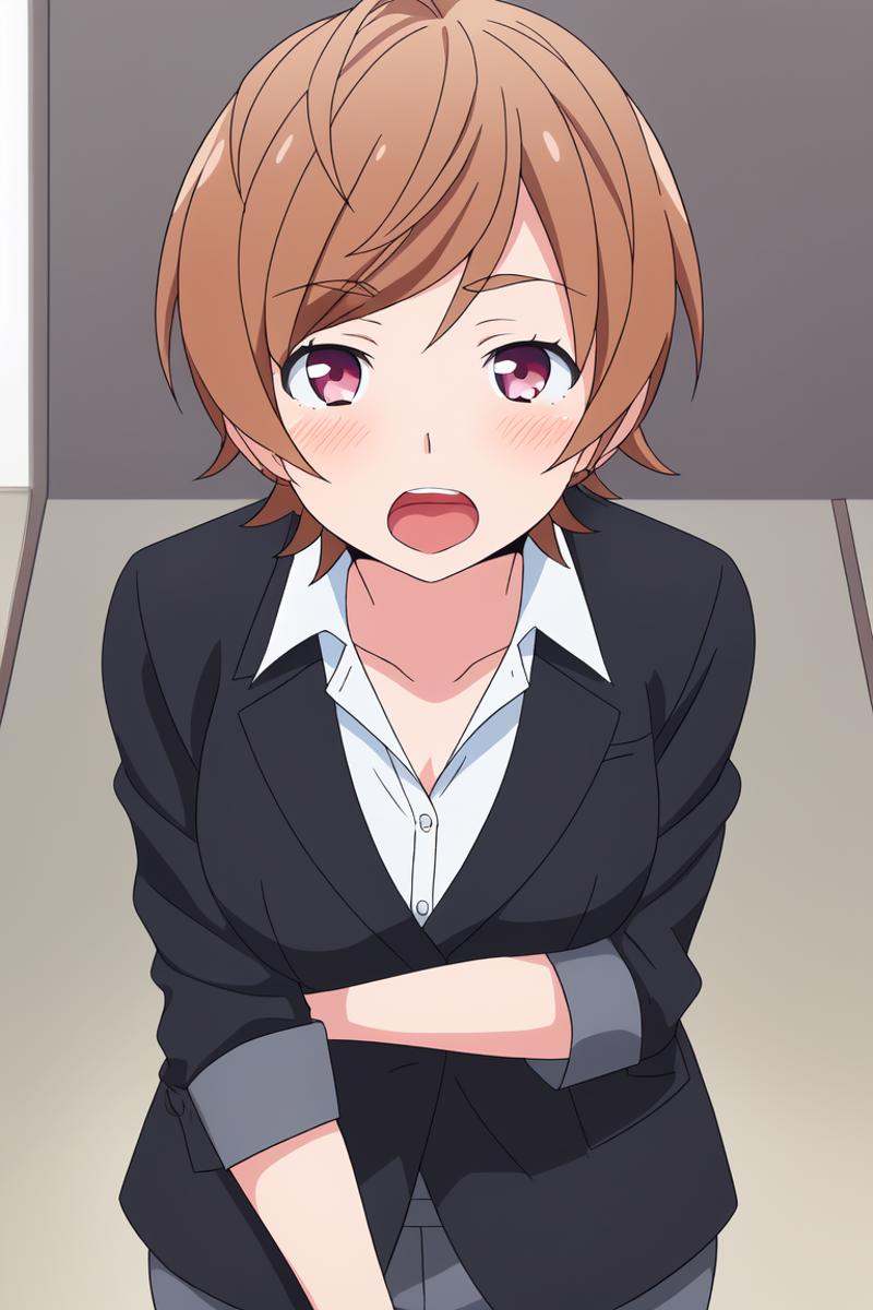 manager-tyan1girl,  blush,  brown_hair on Tensor.Art