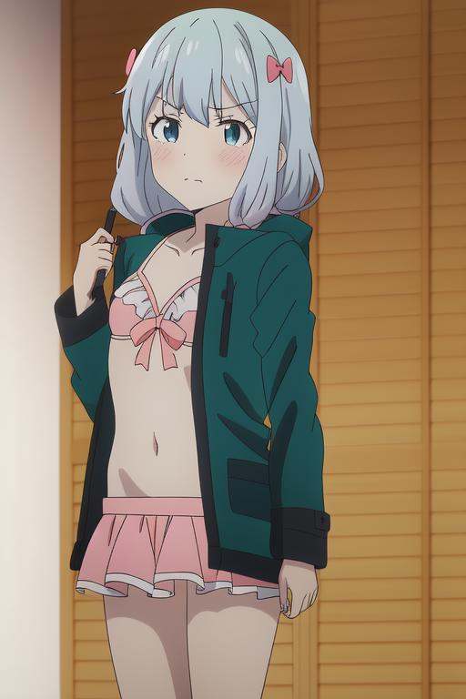 izumi sagiri,  green jacket,  pink bikiniwacomtablet on Tensor.Art