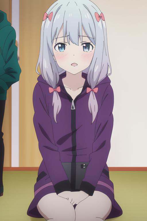 izumi sagiri,  green jacket,  purple dresswacomtablet on Tensor.Art