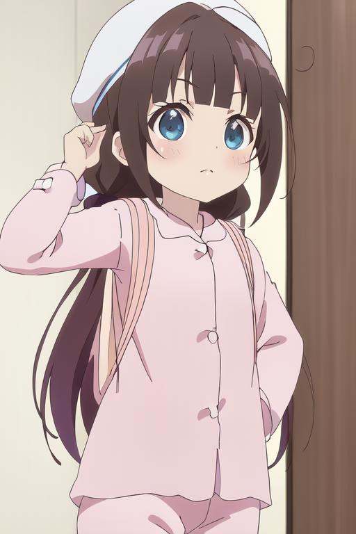 hinatsuru ai,  (((pajamas))),  (((backpack))) on Tensor.Art