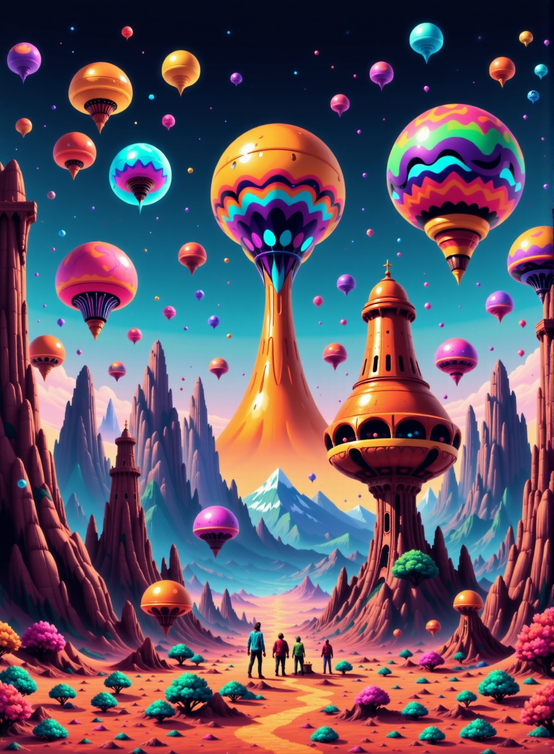 psychedelic advertising style Action Painting,  Disciplined"Ozymandias",  at Overcast on Tensor.Art