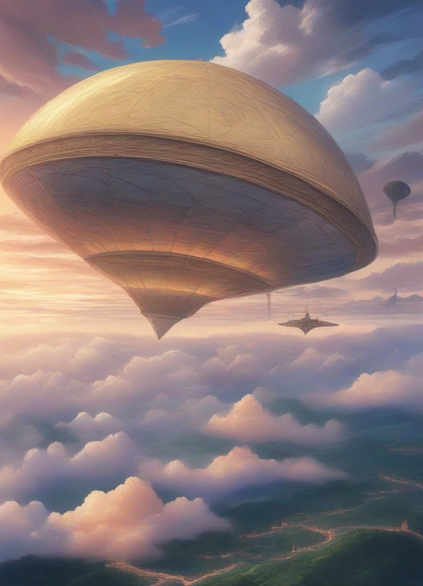 Surreal landscape painting of floating islands in the sky,  intricately textured clouds,  dreamlike atmosphere on Tensor.Art
