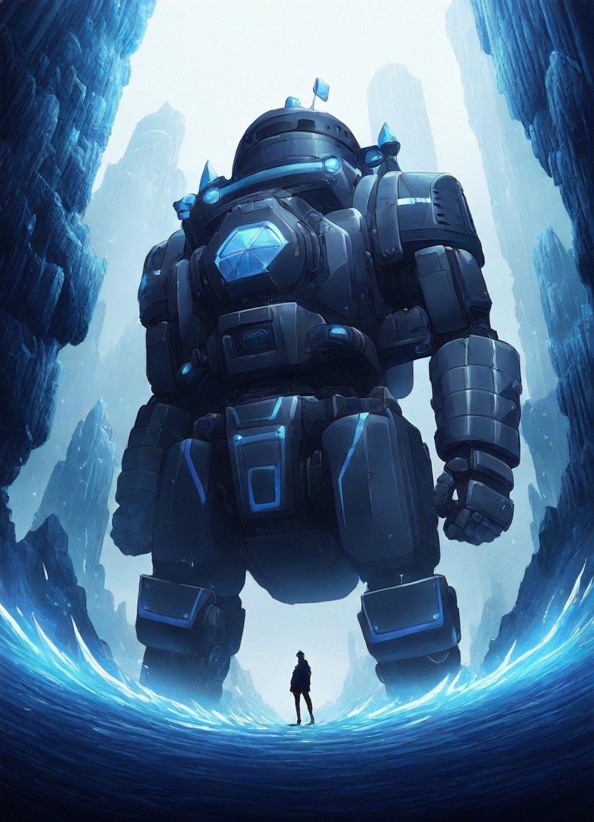 by Hariton Pushwagner and lovecraftian,  neo-pop,  A fortress made entirely of enchanted ice on Tensor.Art