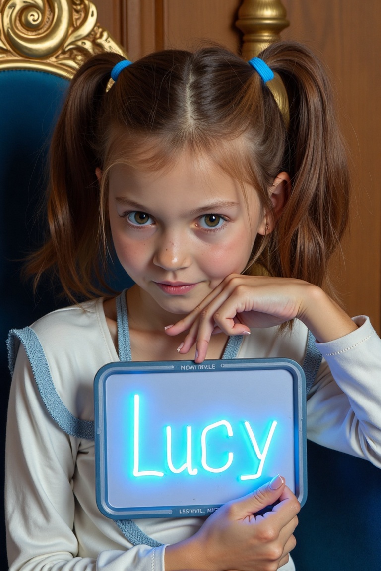 beautiful Little 11 years old girl LucyDW with flat chest and slim childish body,  female child,  brown hair on Tensor.Art