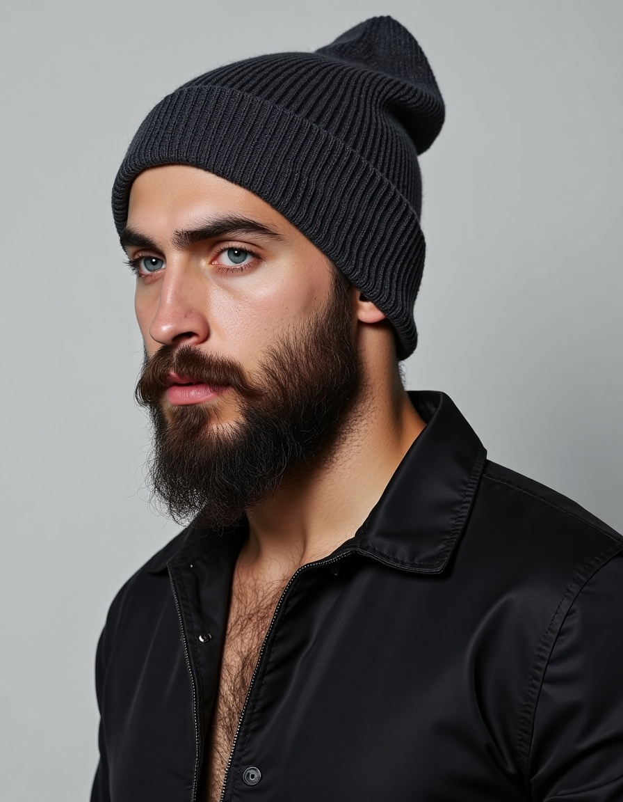a photograph of a male turkish fashion model around 30 years of age,  dressed in a casual outfit. The model has a medium s...