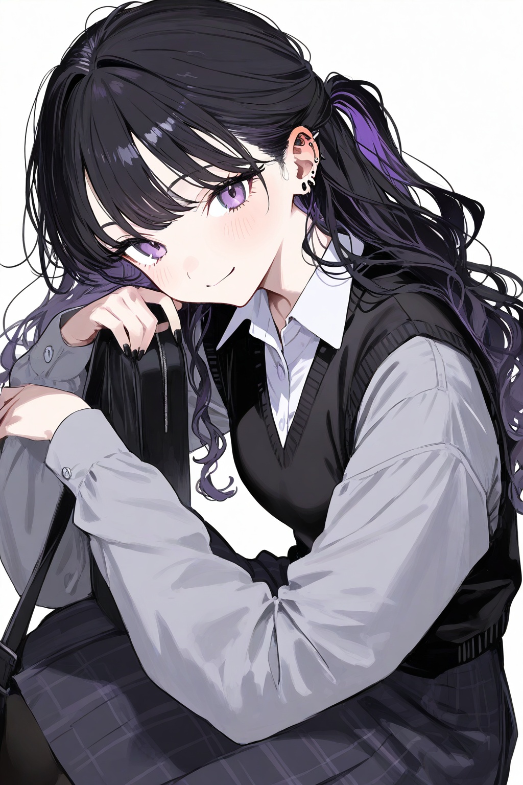 1girl,  solo,  purple eyes on Tensor.Art