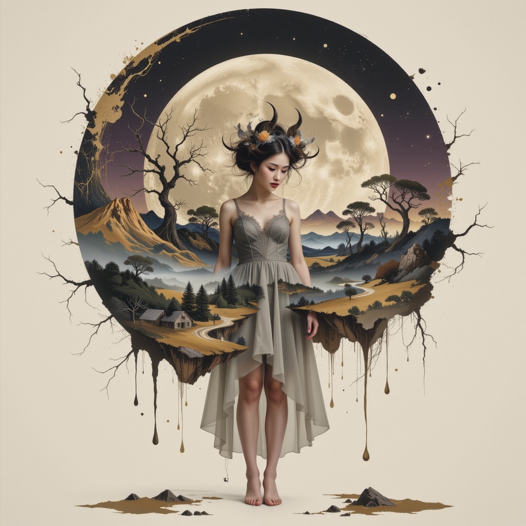 Surreal digital illustration painting in the style of Asa CHEN,  oil painting effect,  image view on Tensor.Art