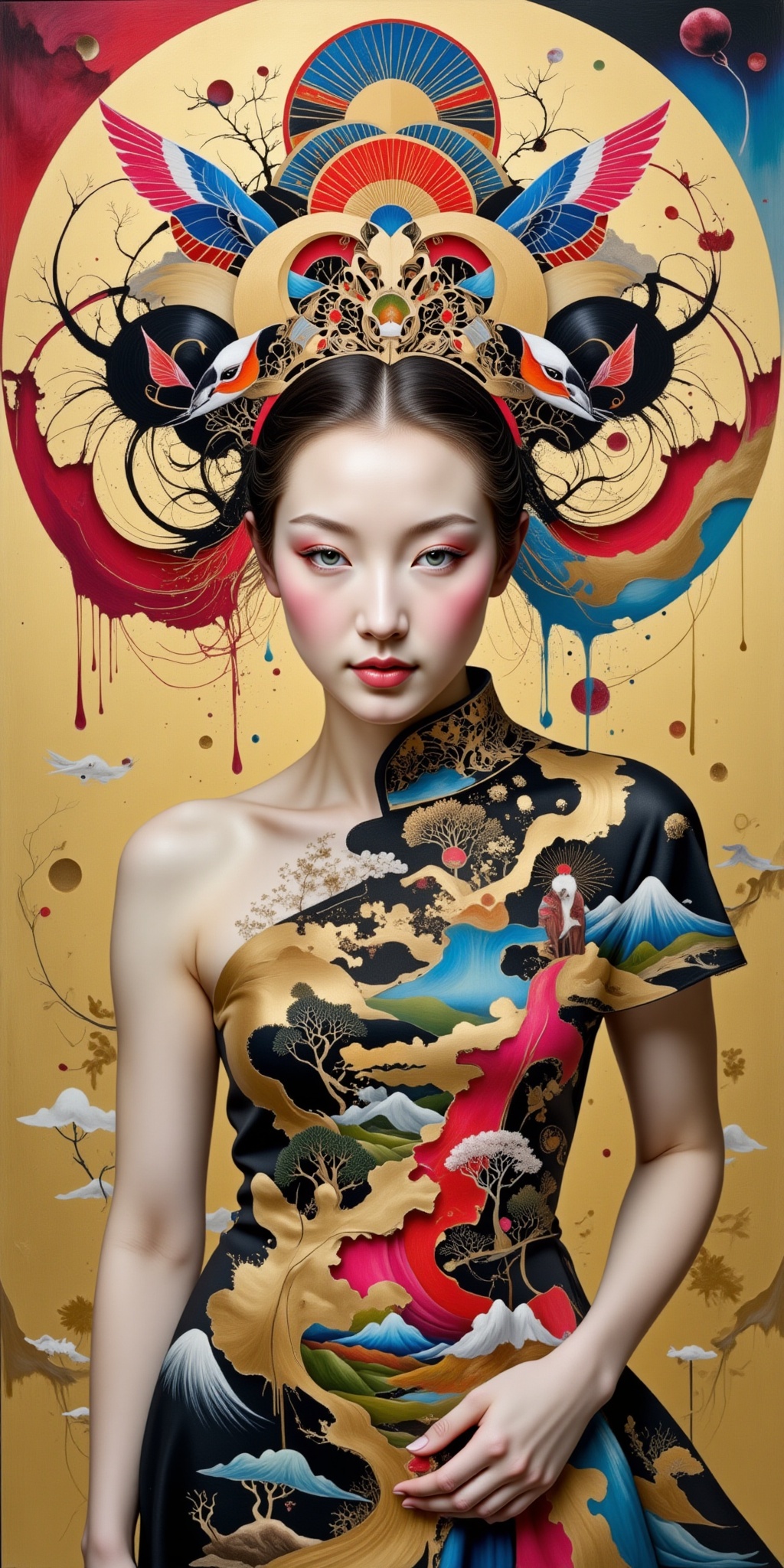 Montage of psychedelic worlds,  Realistic Photographic Portraits,  Daughter Earth on Tensor.Art