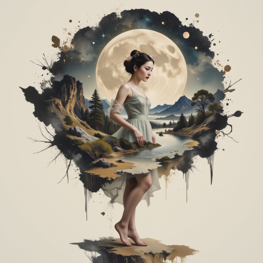 Surreal digital illustration painting in the style of Asa CHEN,  oil painting effect,  image view on Tensor.Art