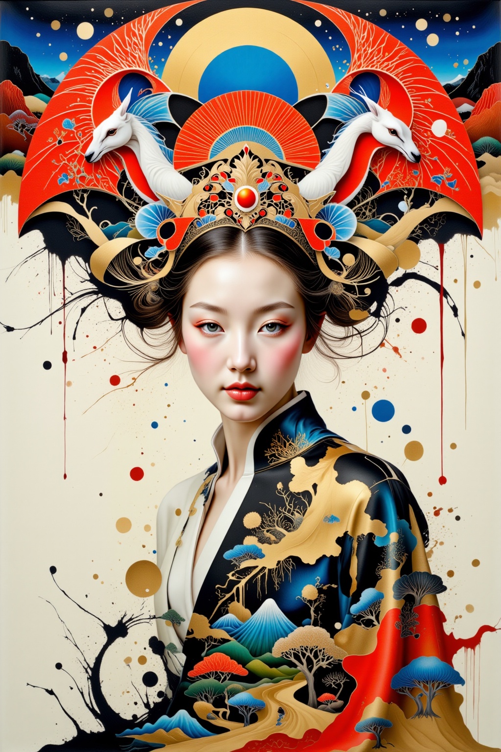 Montage of psychedelic worlds,  Realistic Photographic Portraits,  Daughter Earth on Tensor.Art