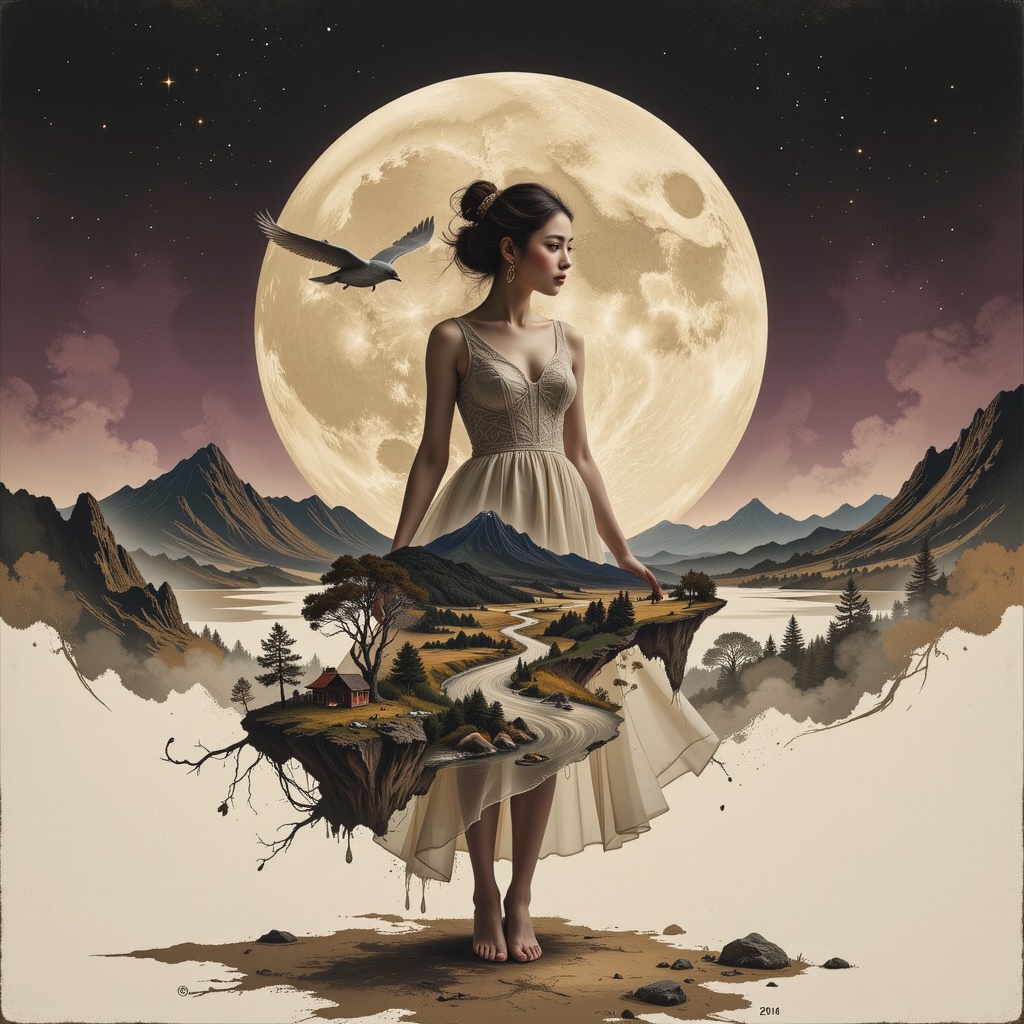 Surreal digital illustration painting in the style of Asa CHEN,  oil painting effect,  image view on Tensor.Art