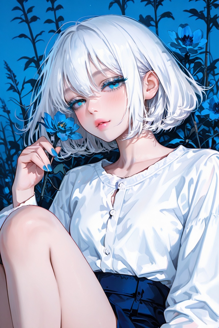 1girl,  blue eyes,  blue eyelashes on Tensor.Art