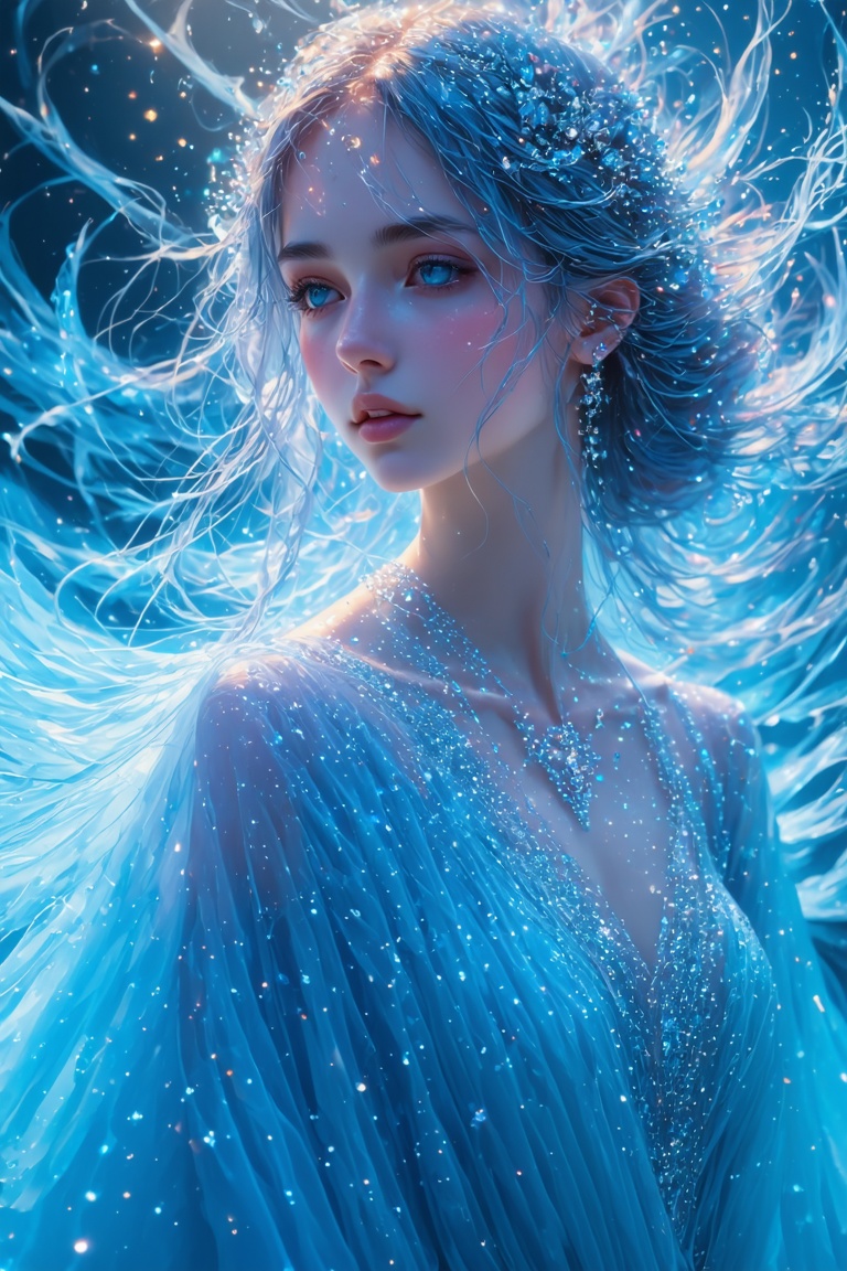 Digital art of a wind spirit,  BREAK,  (Wind spirit woman on Tensor.Art