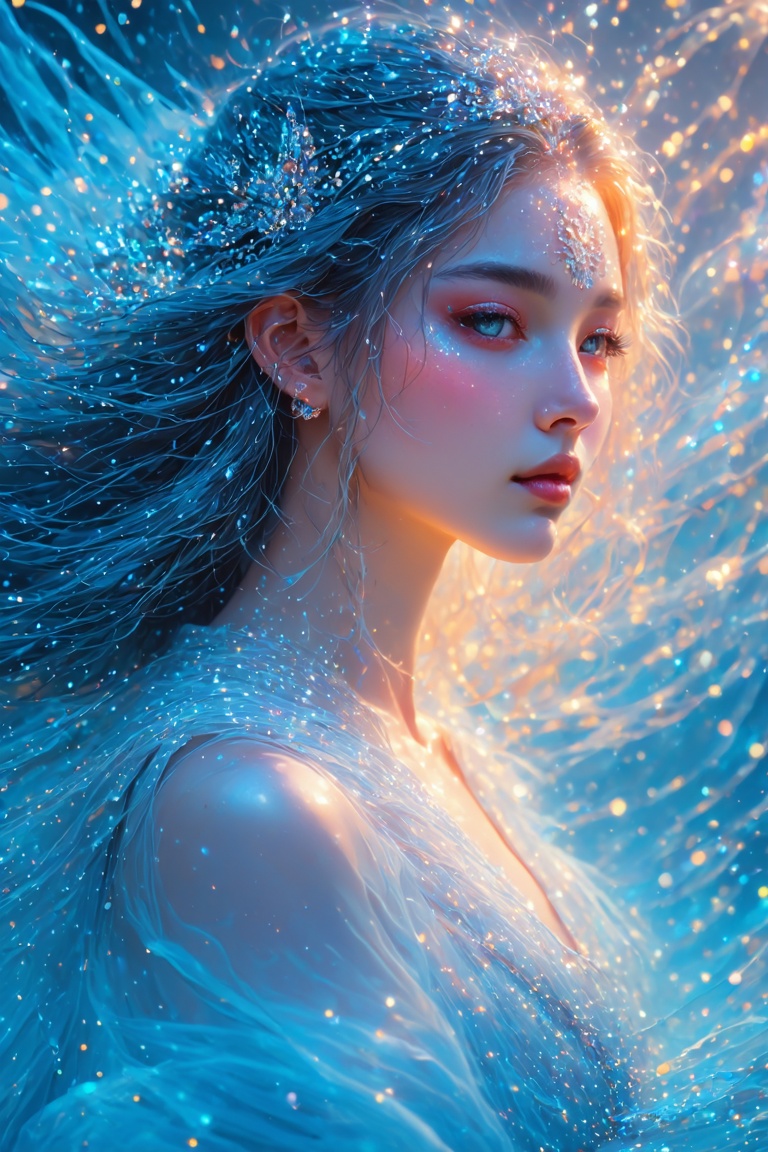 Digital art of a wind spirit,  BREAK,  (Wind spirit woman on Tensor.Art
