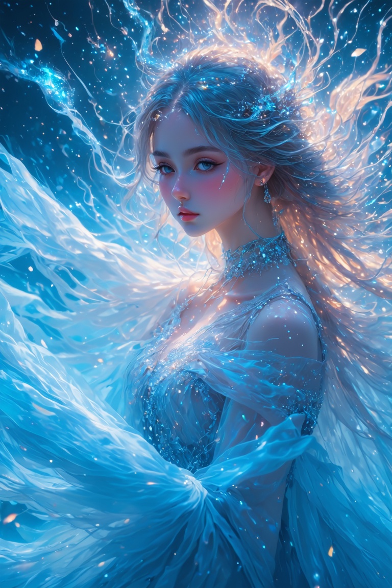 Digital art of a wind spirit,  BREAK,  (Wind spirit woman on Tensor.Art