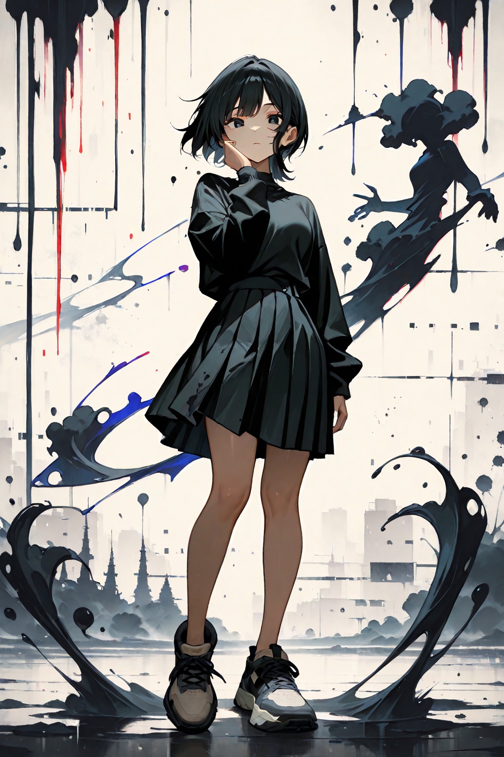 1girl,  solo,  short hair on Tensor.Art