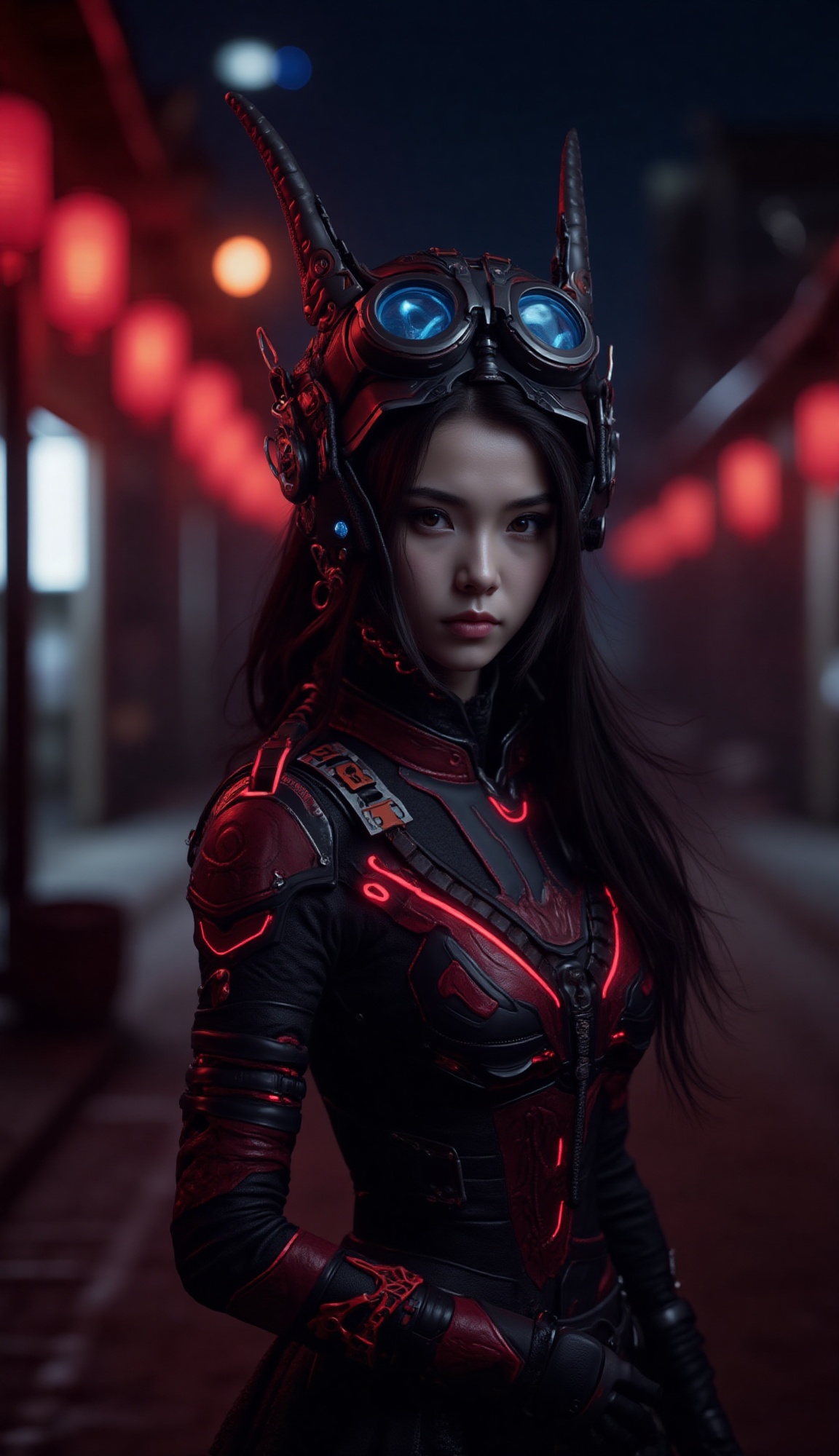A striking,  medium shot captures a young warrior with long,  flowing black hair and pale skin on Tensor.Art
