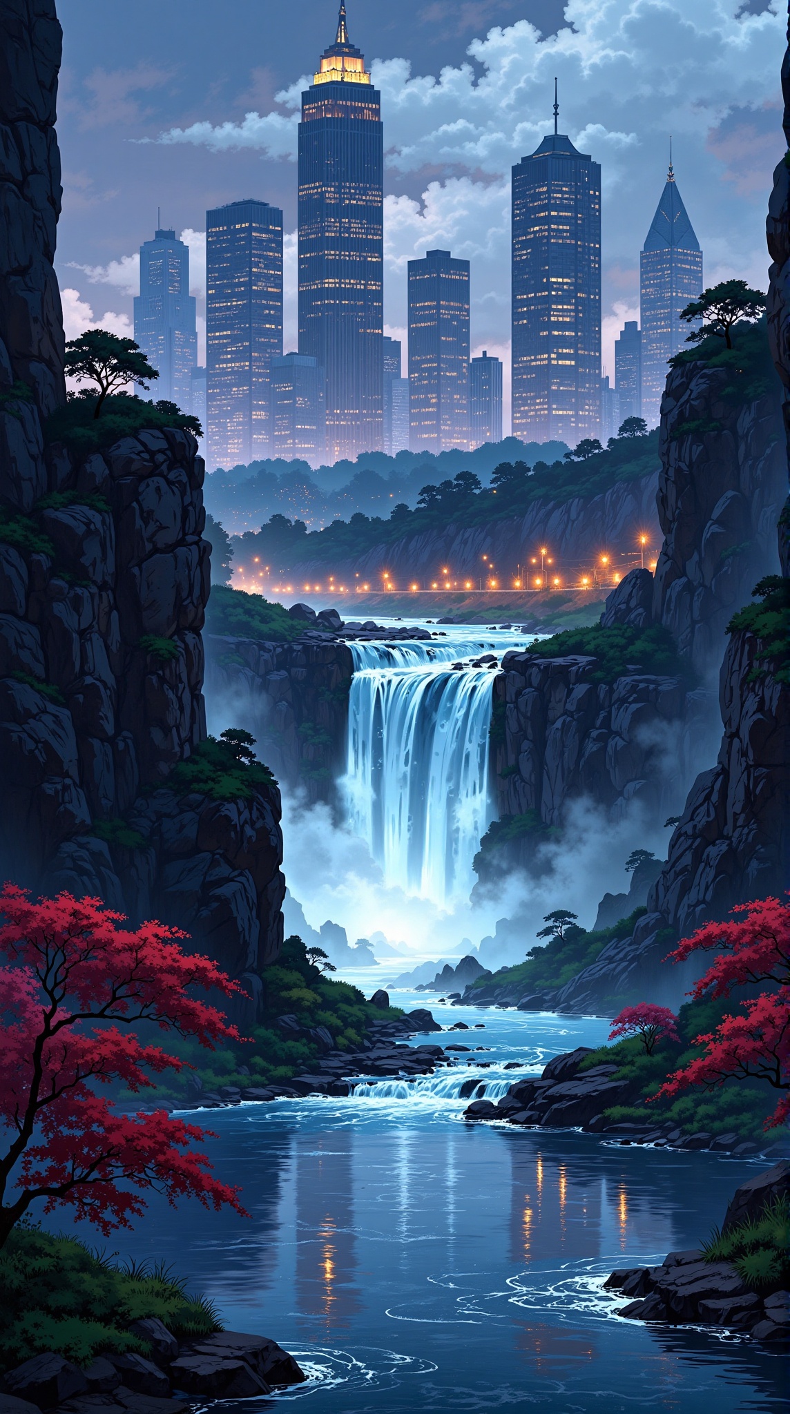 Aesthetic_wallpaper,  wallpaper of Niagara Falls,  t0k style on Tensor.Art