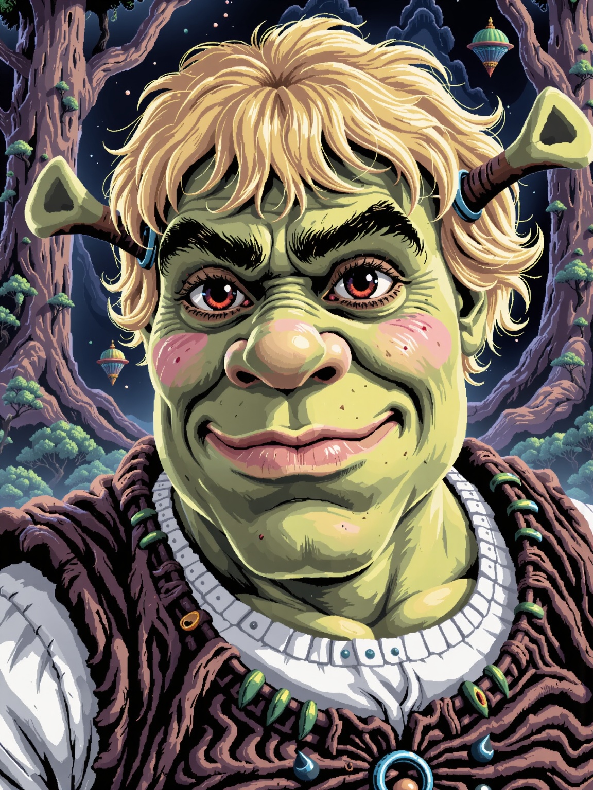 Shrek with a blond wig,  beautifully ugly..,  Adrr-Pxl on Tensor.Art