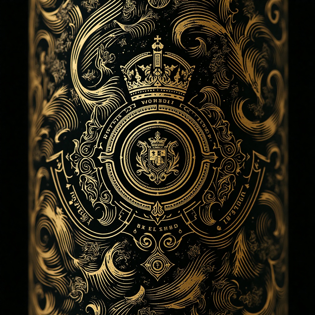 A majestic golden label adorns this European cigar brand,  reminiscent of a masterpiece painting. Intricate,  swirling lin...