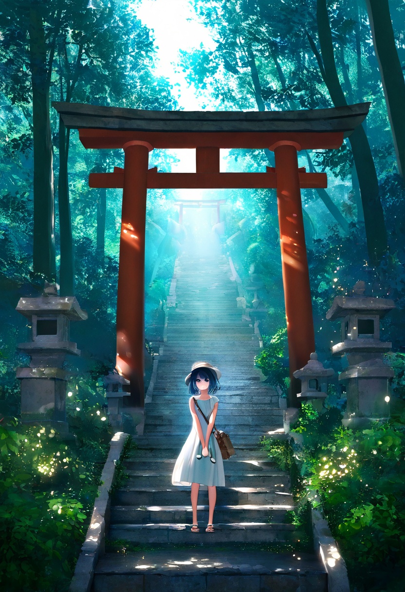 1girl,  torii,  solo on Tensor.Art