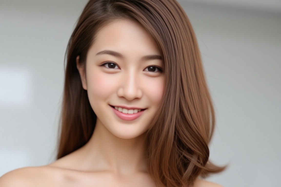 realistic photo of young woman,  smile for camera on Tensor.Art