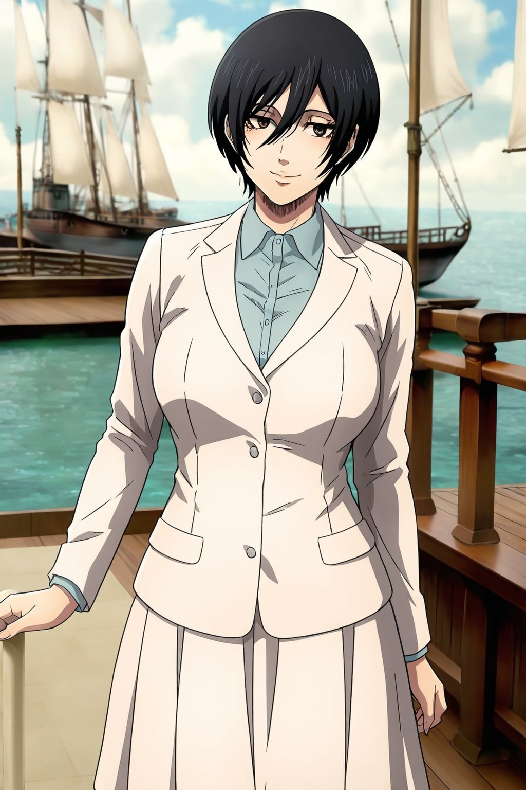 Smile ,  at port ,  ship on Tensor.Art