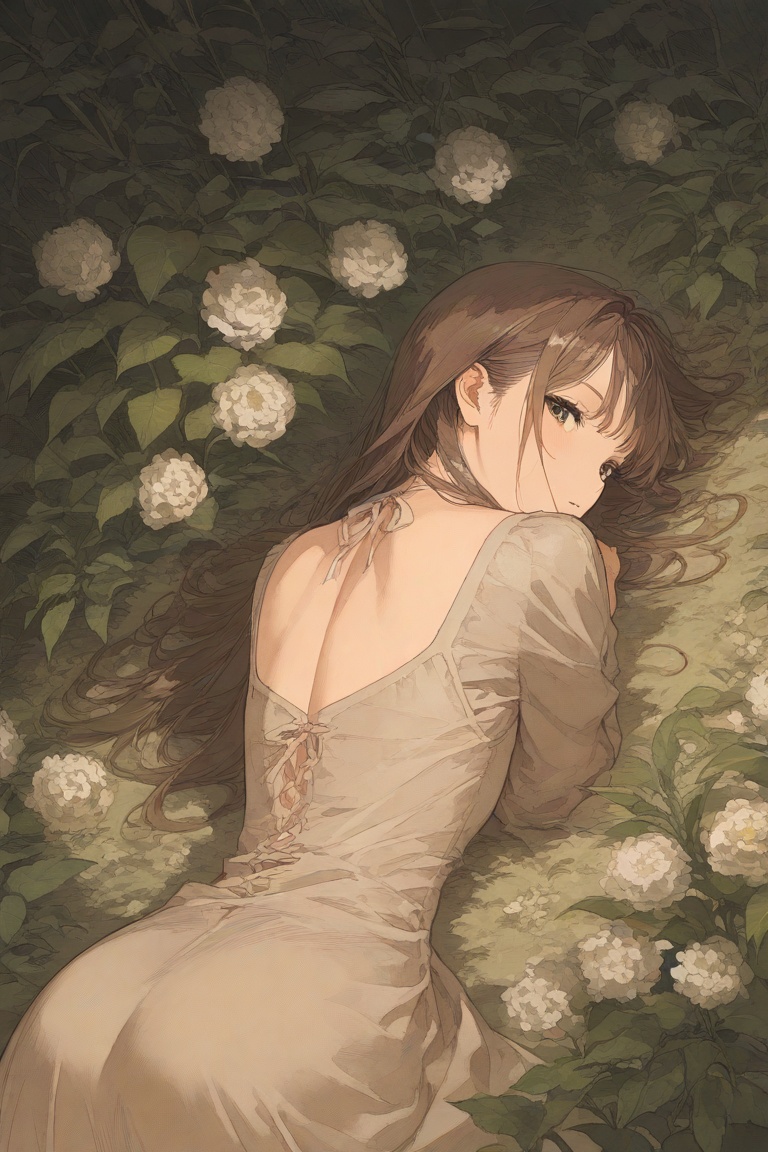 1girl ,  brown hair,  dress on Tensor.Art