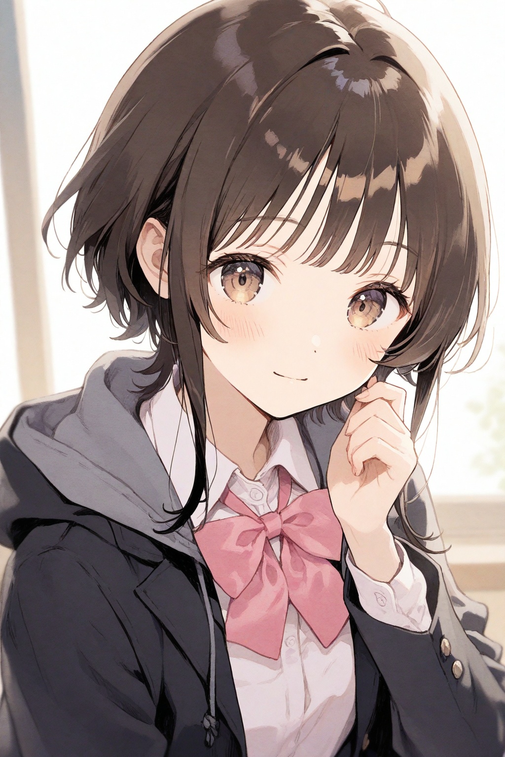 1girl,  indoors,  bow on Tensor.Art