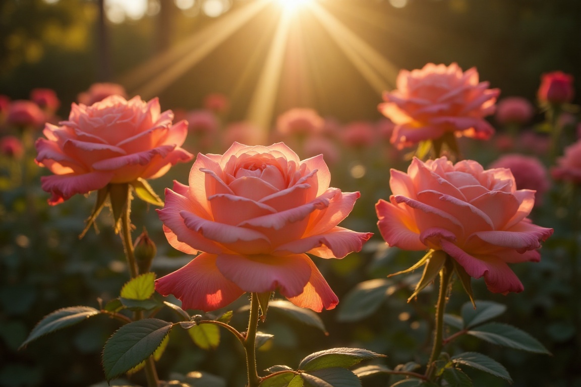 Roses with natural light highlights on Tensor.Art