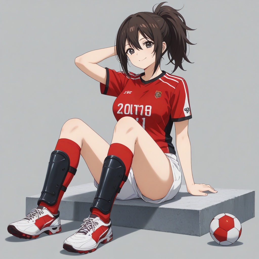 black shin guard,  shin guards in socks,  anime coloring on Tensor.Art
